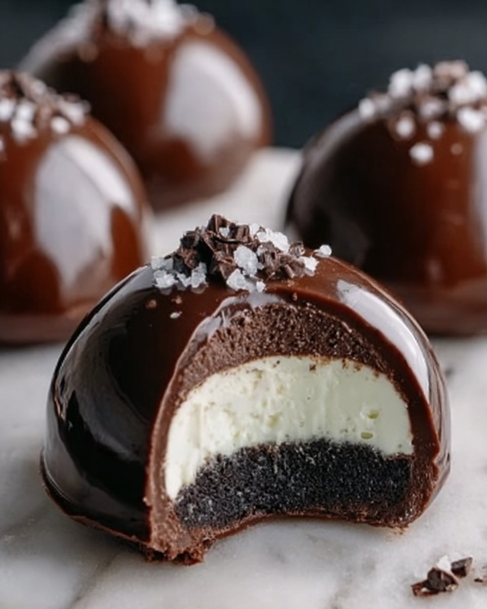 Salted Caramel Chocolate Mousse Domes Recipe - Recipe Image