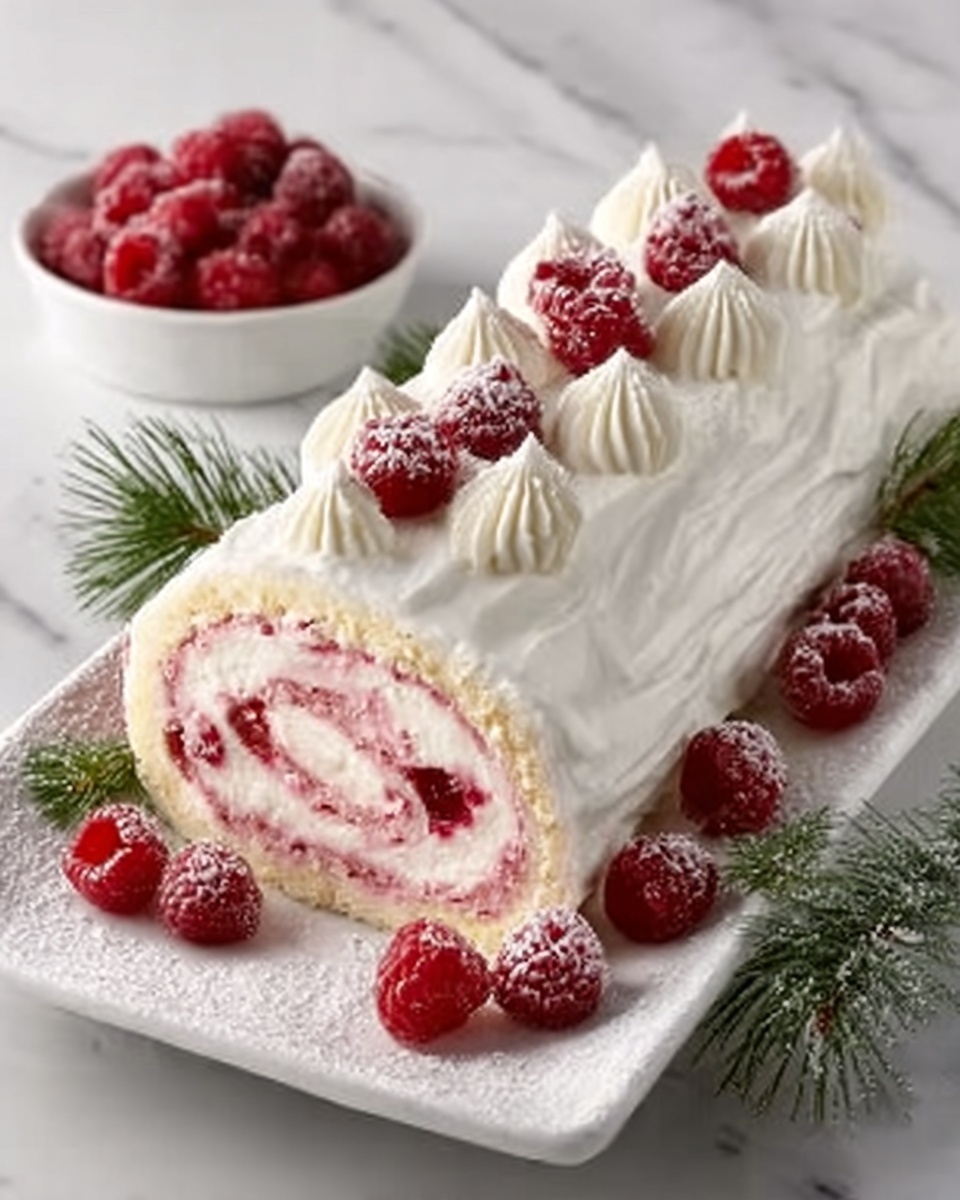 Christmas Raspberry Cake Roll Recipe - Recipe Image