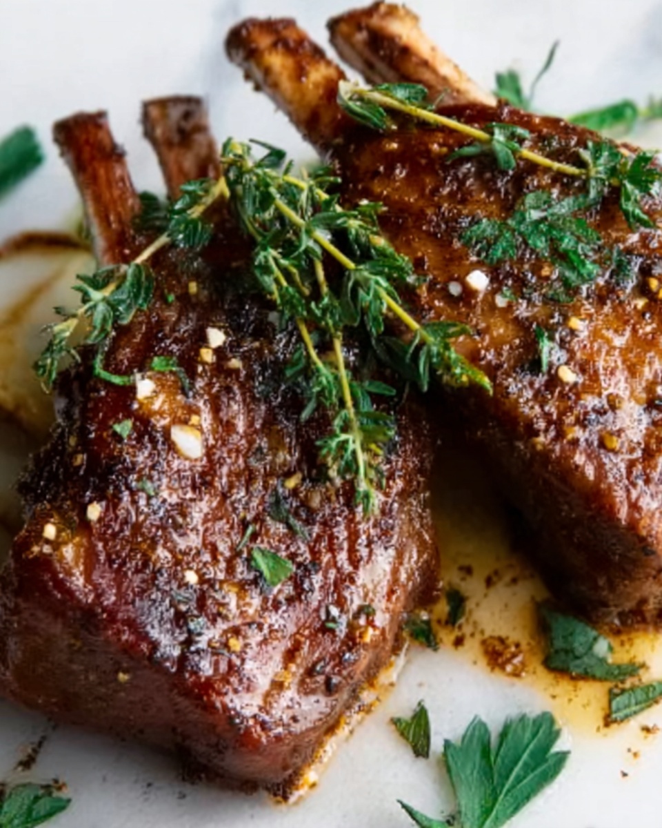 Honey Garlic Butter Lamb Cutlets Recipe - Recipe Image