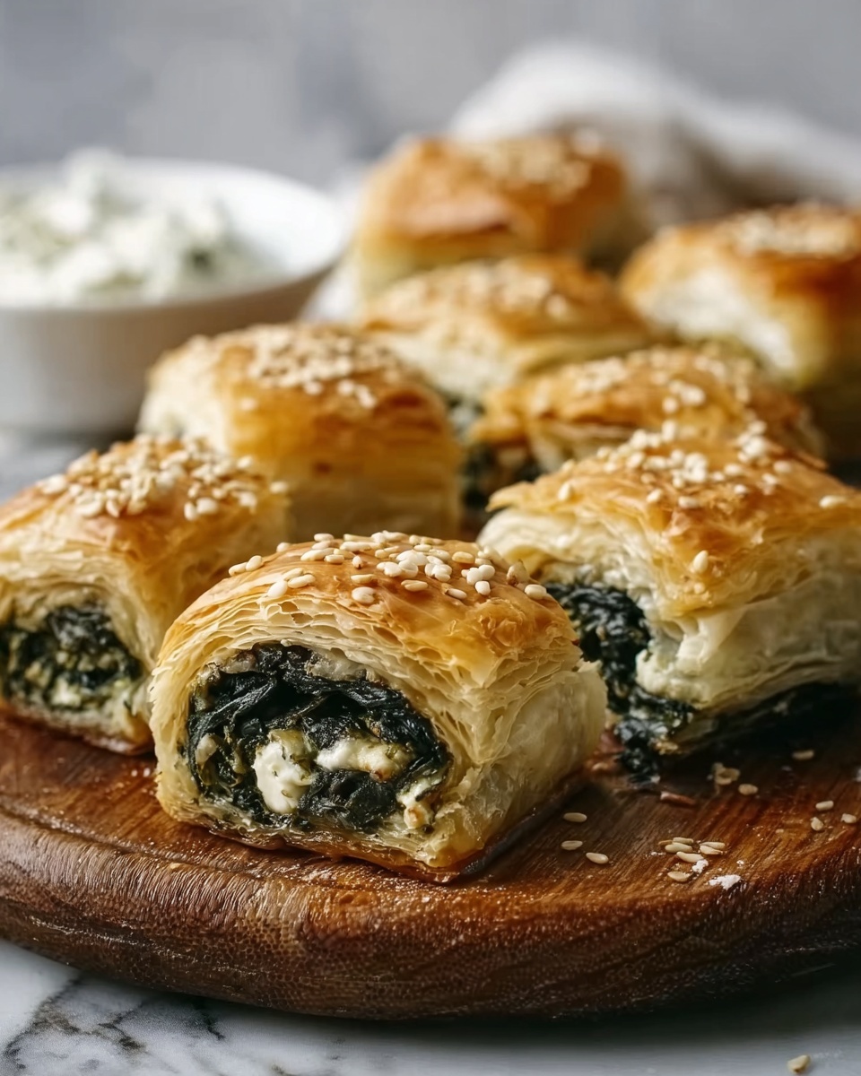 Savory Spinach and Feta Stuffed Puff Pastry Recipe - Recipe Image