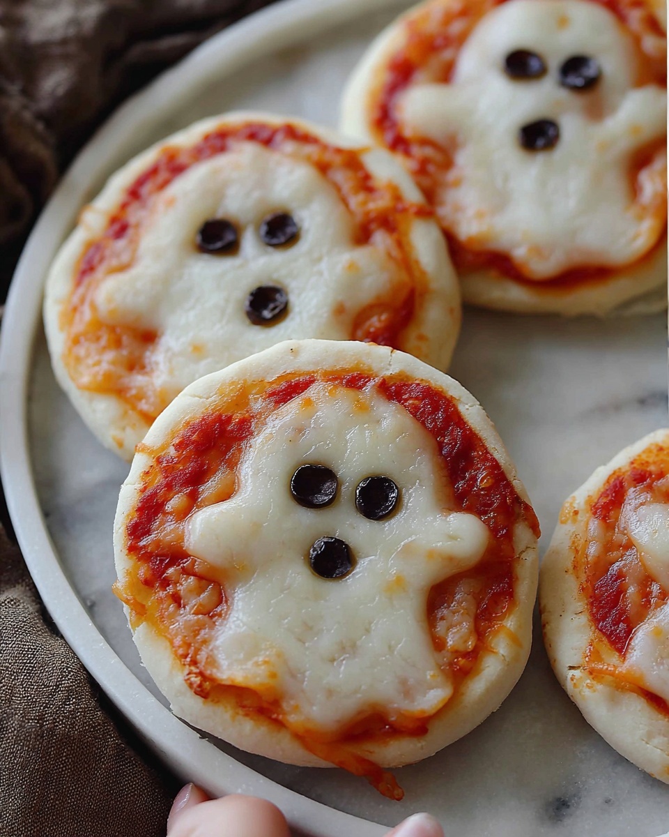 Mini Ghost Pizzas: Spooky Halloween Party Food Recipe - Recipe Image