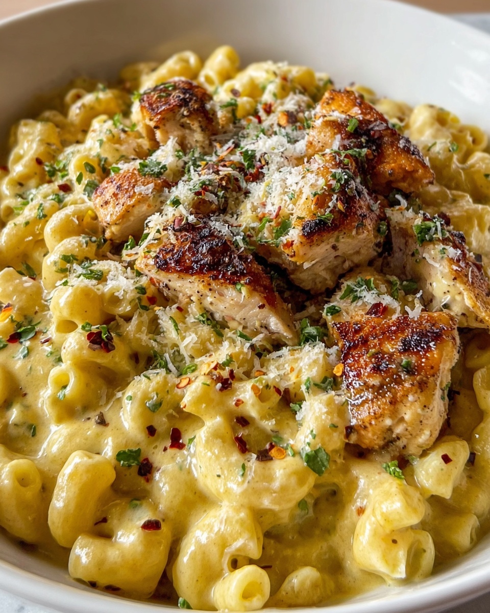 Creamy Honey Pepper Chicken Mac and Cheese Recipe - Recipe Image