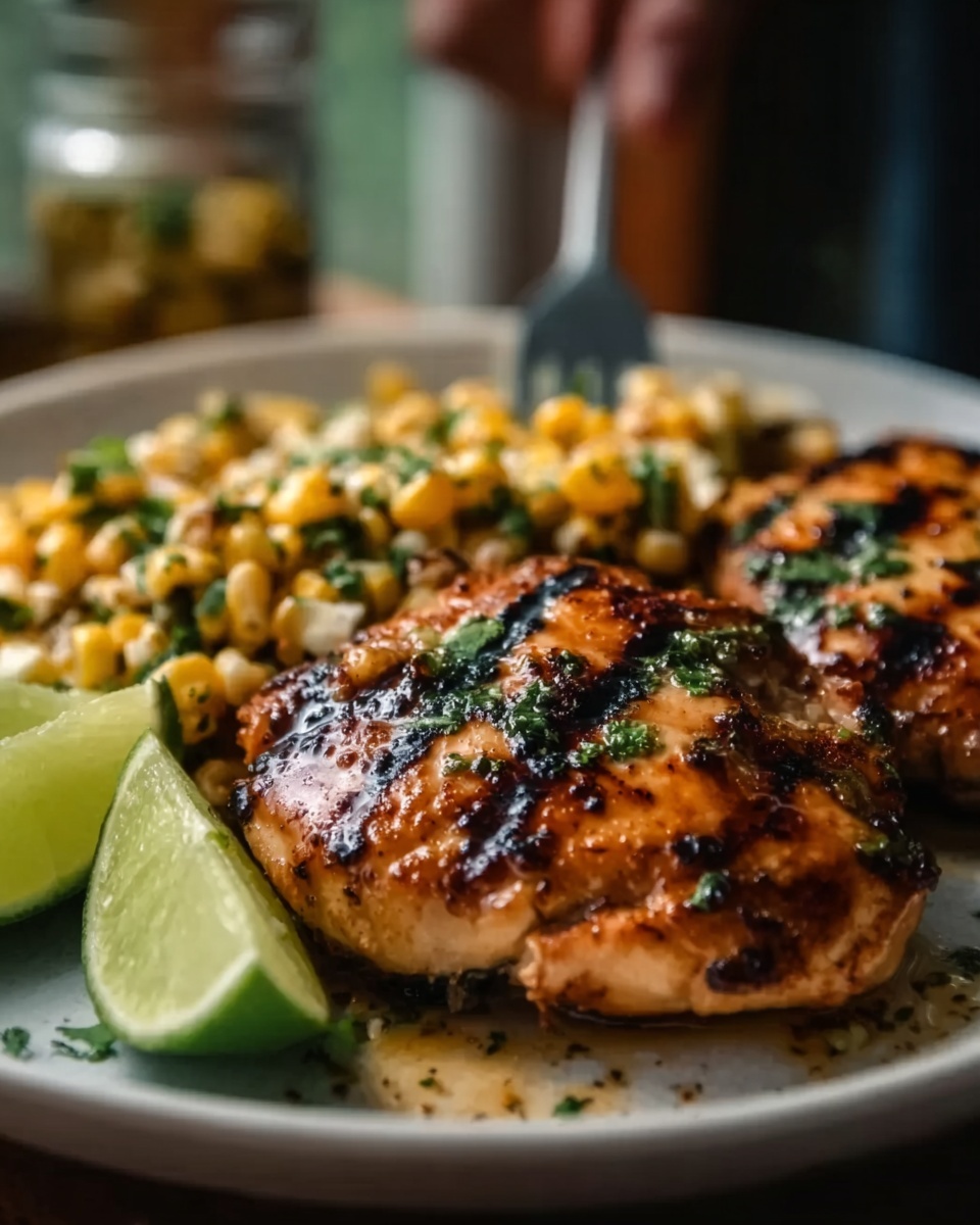 Grilled Hot Honey Chicken with Lime Corn Salad Recipe - Recipe Image