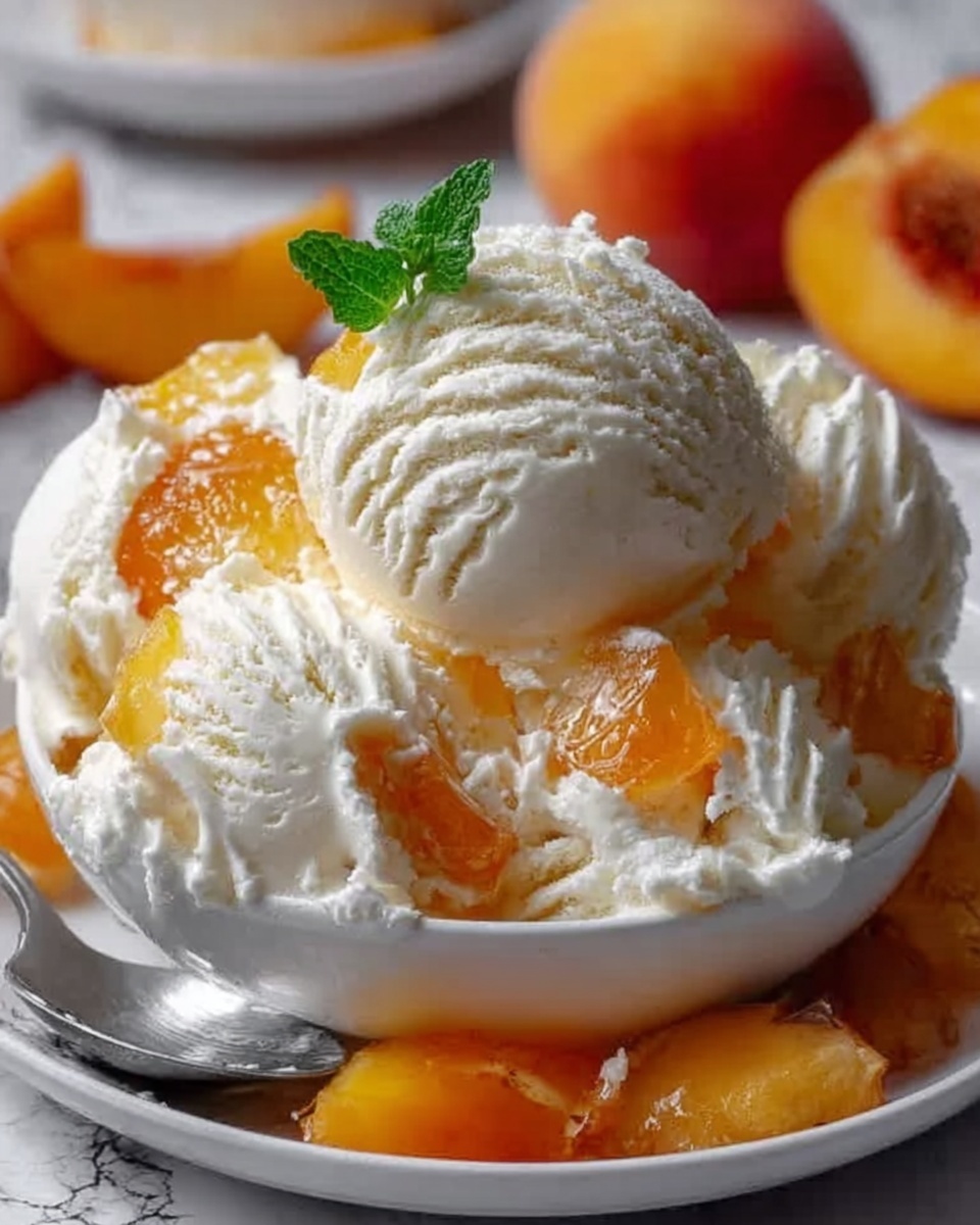 Homemade Peach Ice Cream Recipe - Recipe Image