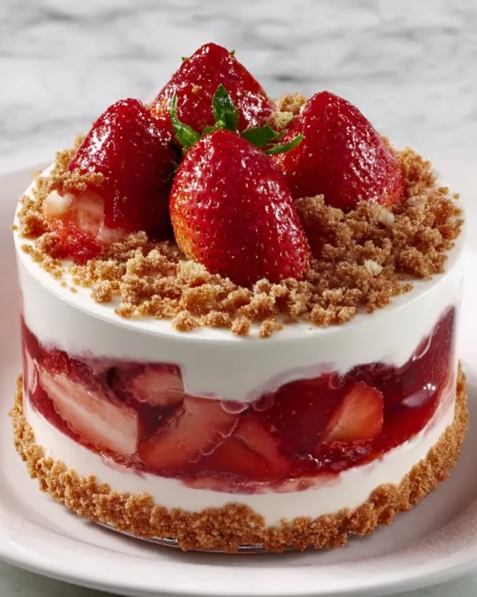 Strawberry Delight Crunch Cake Recipe - Recipe Image
