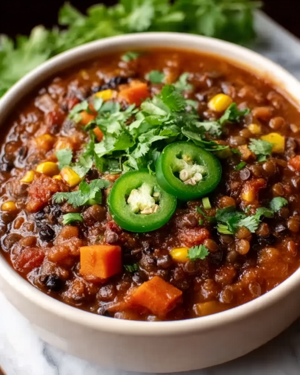 Three-Bean Sweet Potato Chili Recipe - Recipe Image