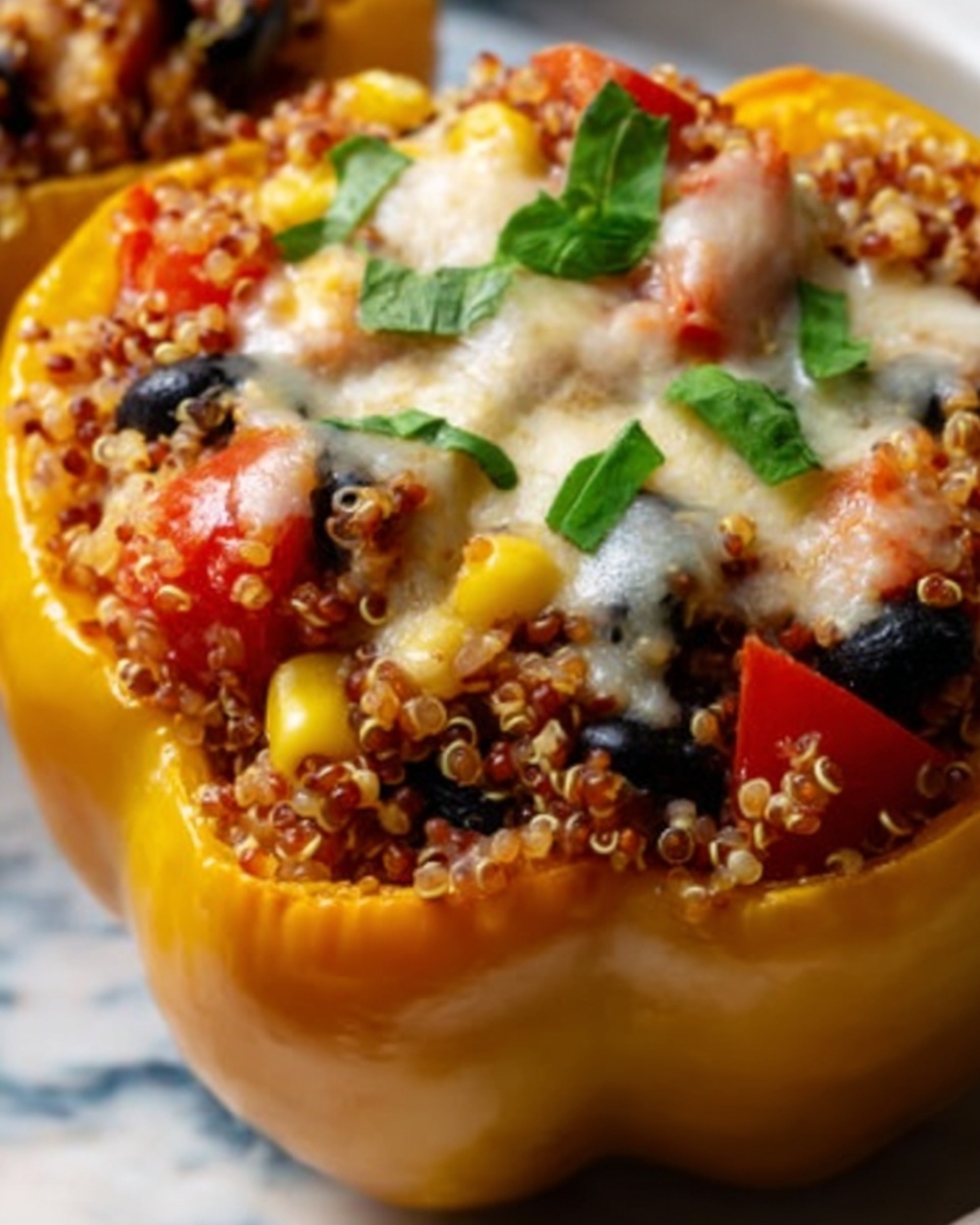 Spicy Vegetarian Quinoa Stuffed Bell Peppers Recipe - Recipe Image