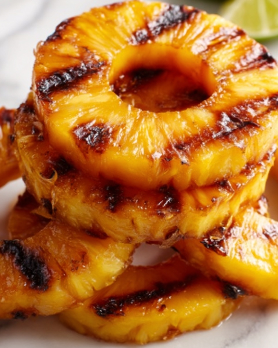 Grilled Pineapple with Lime and Coconut Glaze Recipe - Recipe Image