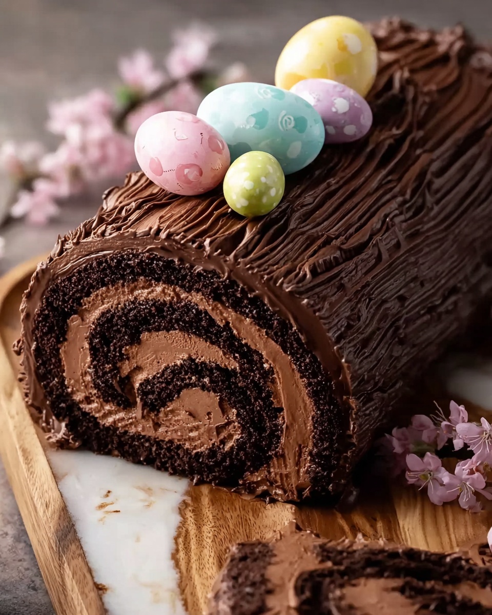 Easter Chocolate Log Cake Recipe - Recipe Image