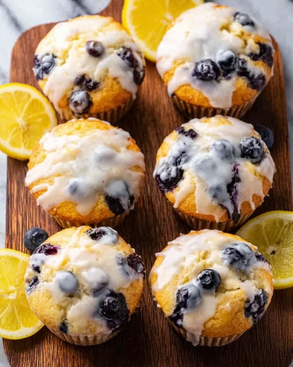 Blueberry Lemon Muffins with Lemon Glaze Recipe - Recipe Image