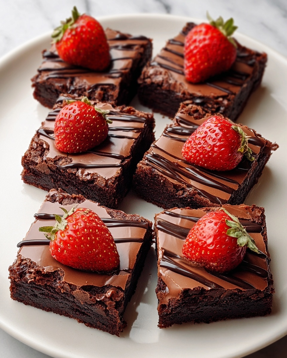 Chocolate-Covered Strawberry Brownies Recipe - Recipe Image