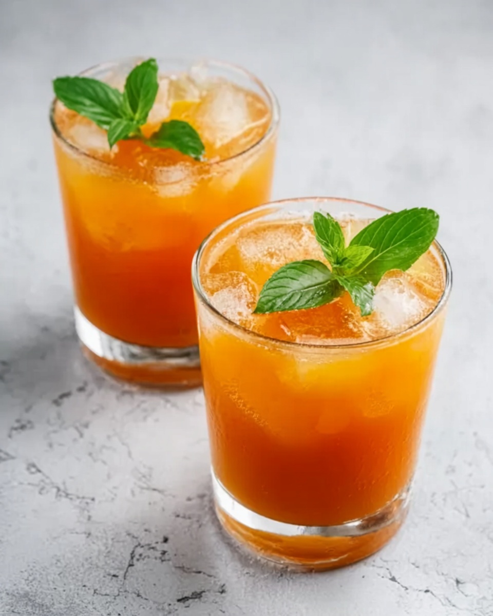 Peach Basil Iced Tea Recipe - Recipe Image