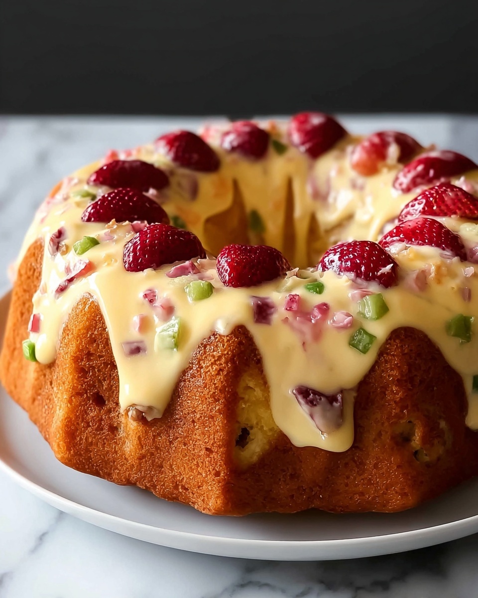 Savory Breakfast Bundt Cake with Sausage, Cheddar, and Veggies Recipe - Recipe Image