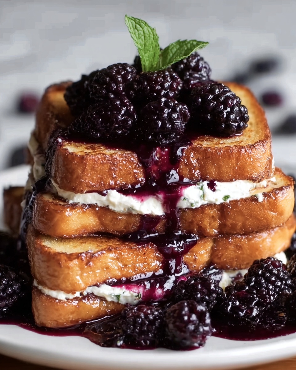 Cream Cheese Stuffed French Toast with Blackberry Recipe - Recipe Image
