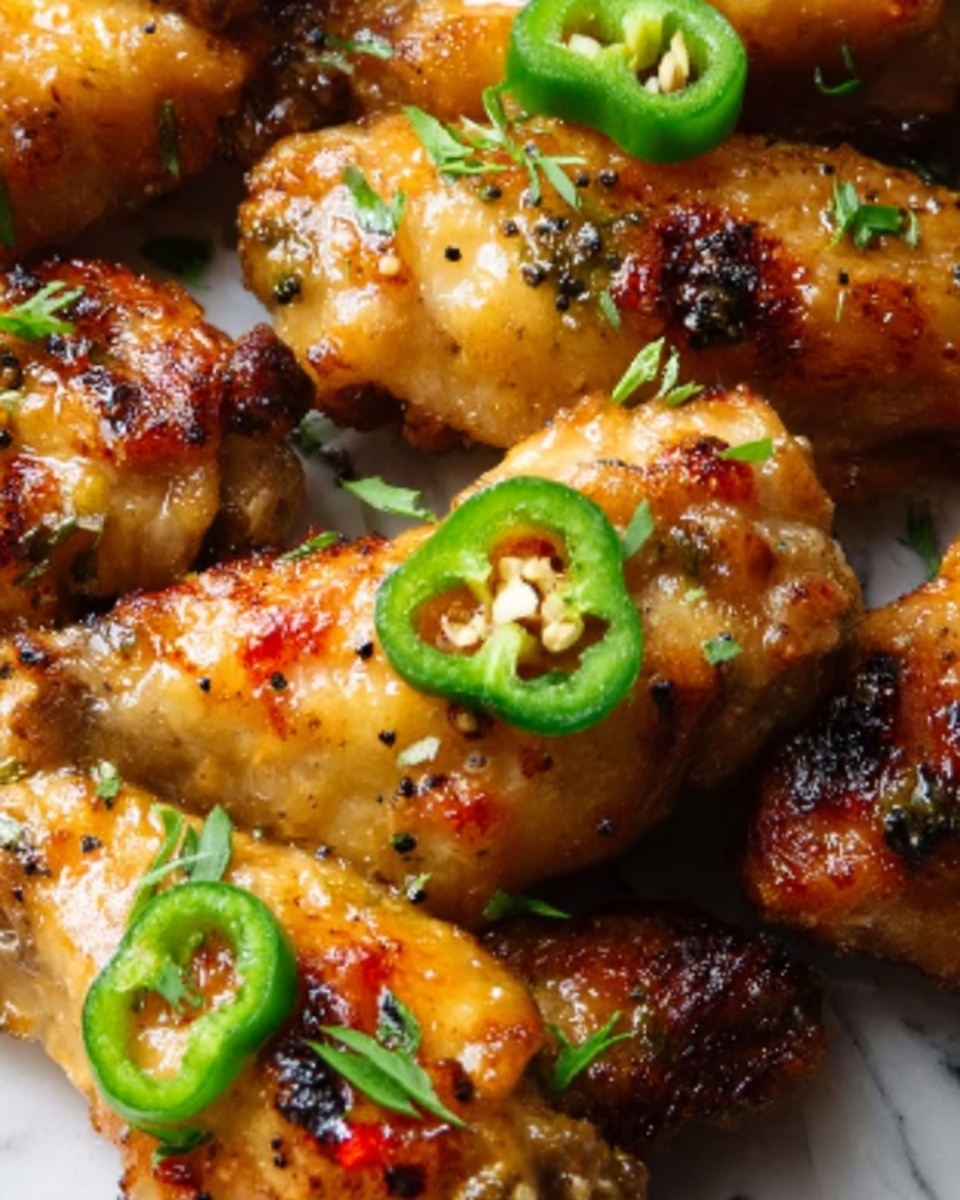 Grilled Chicken Wings with Peperoncini Garlic Butter Recipe - Recipe Image