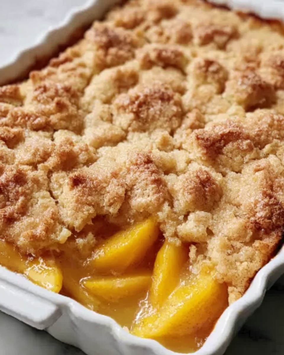 Homemade Old Time Oven Peach Cobbler Recipe - Recipe Image