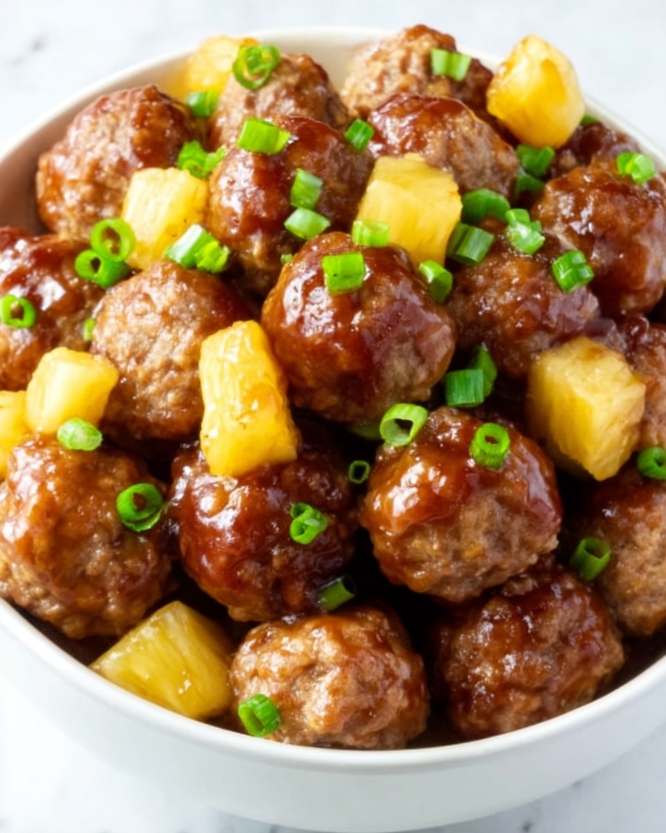 Spicy Hawaiian Crockpot Meatballs Recipe - Recipe Image