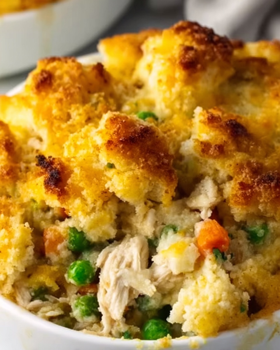 Chicken Cobbler Dinner Casserole Recipe - Recipe Image