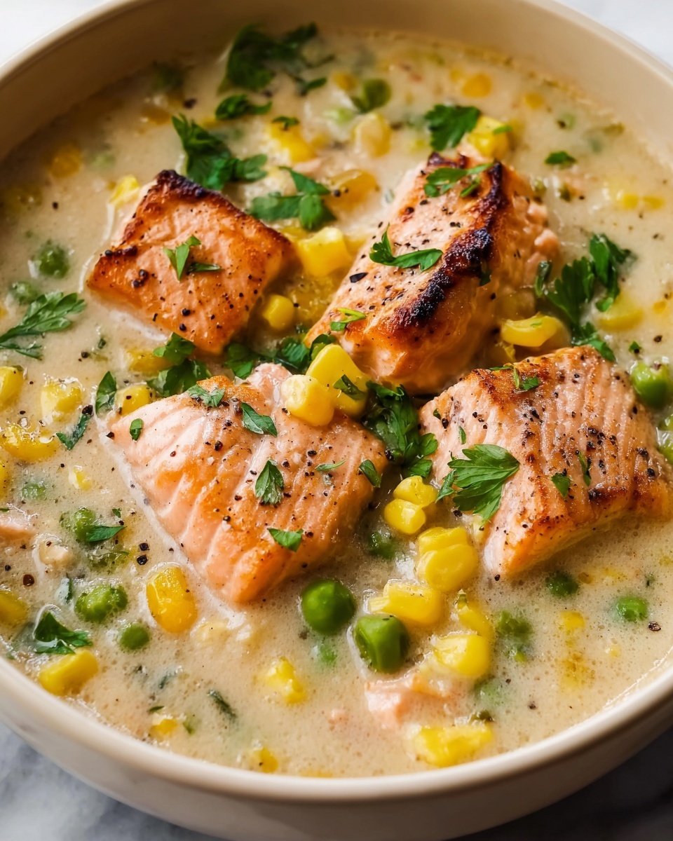 Creamy Blackened Salmon Chowder Recipe - Recipe Image