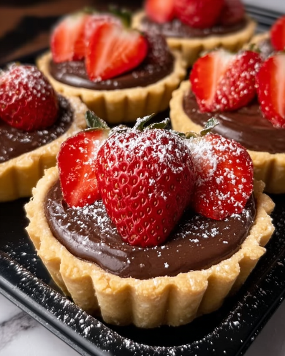 Chocolate Strawberry Tarts Recipe - Recipe Image