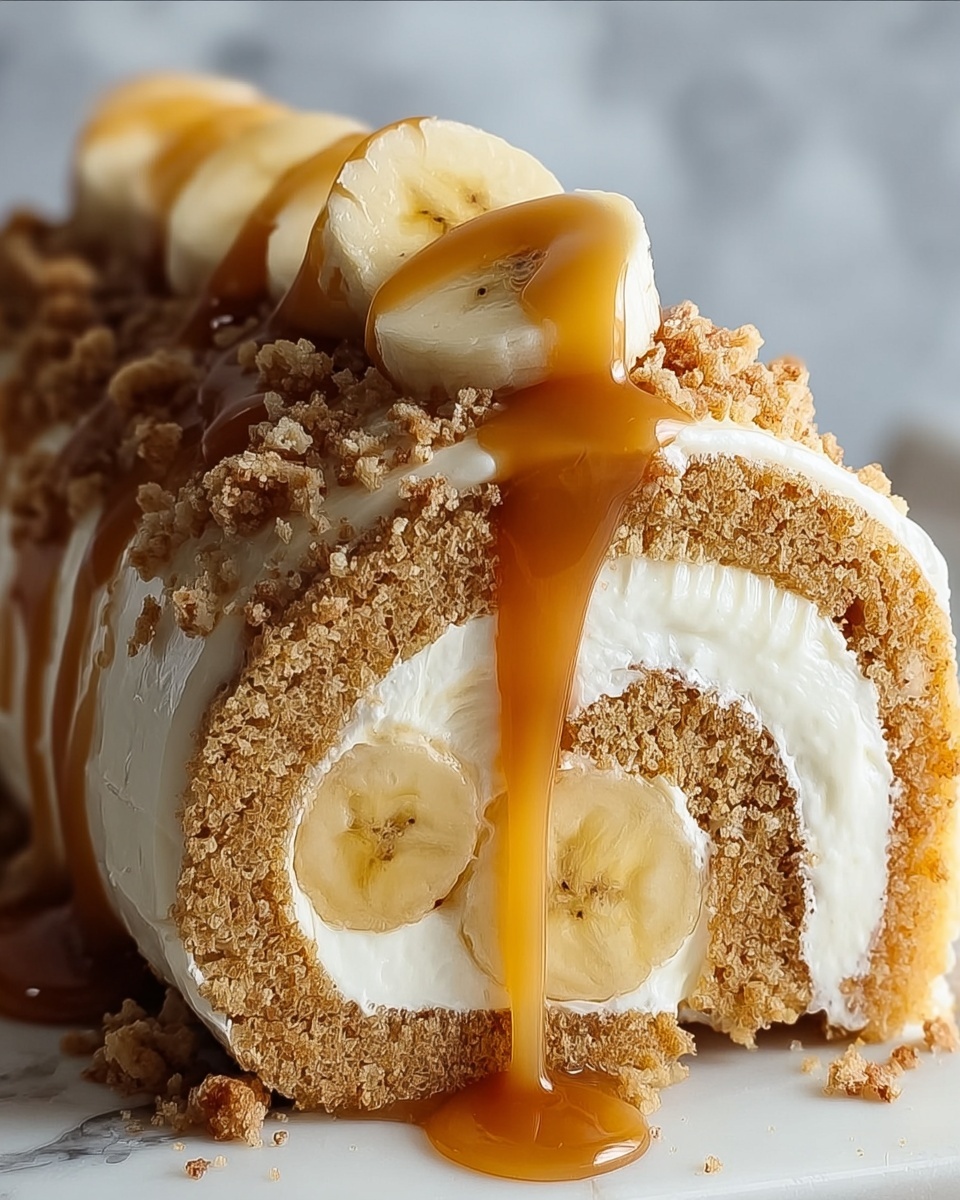 Banana Caramel Roll Cake Recipe - Recipe Image