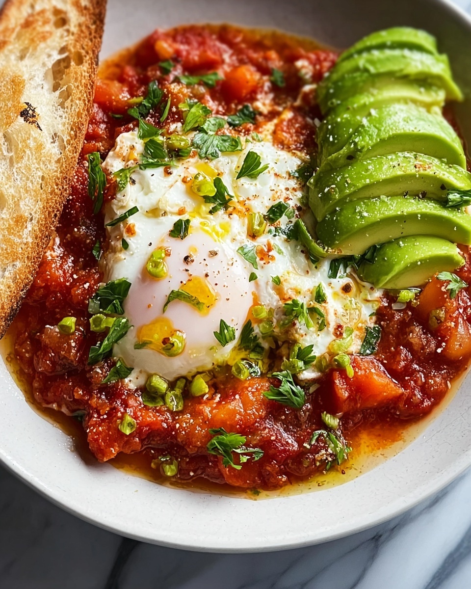 Shakshuka with Feta & Avocado Salad: An Incredible Wholesome Breakfast Bowl Recipe - Recipe Image