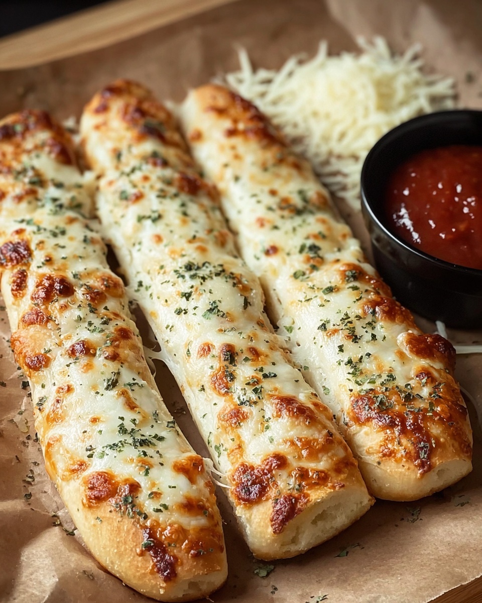 Cheesy Garlic Breadsticks with Marinara Dip Recipe - Recipe Image