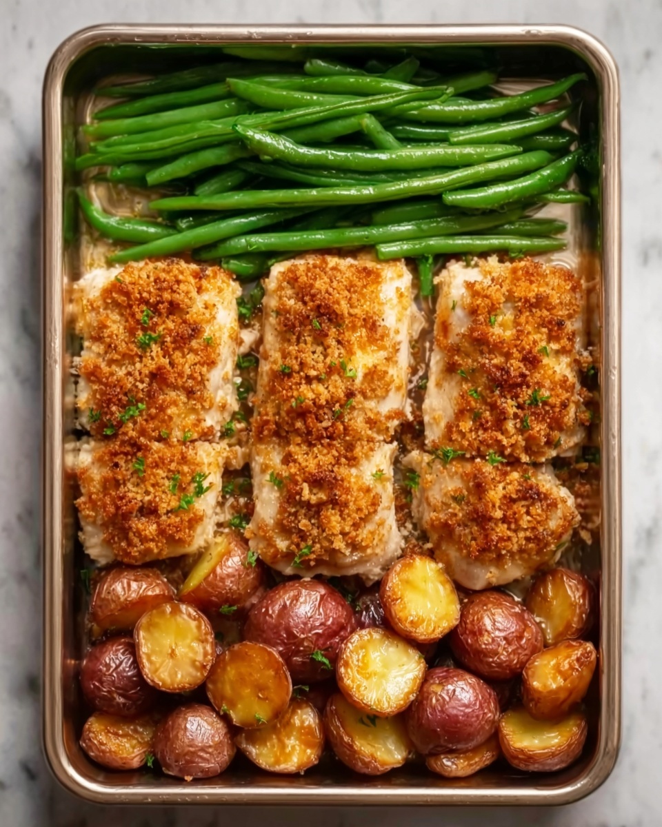 Parmesan Crusted Chicken Sheet Pan Dinner Recipe - Recipe Image