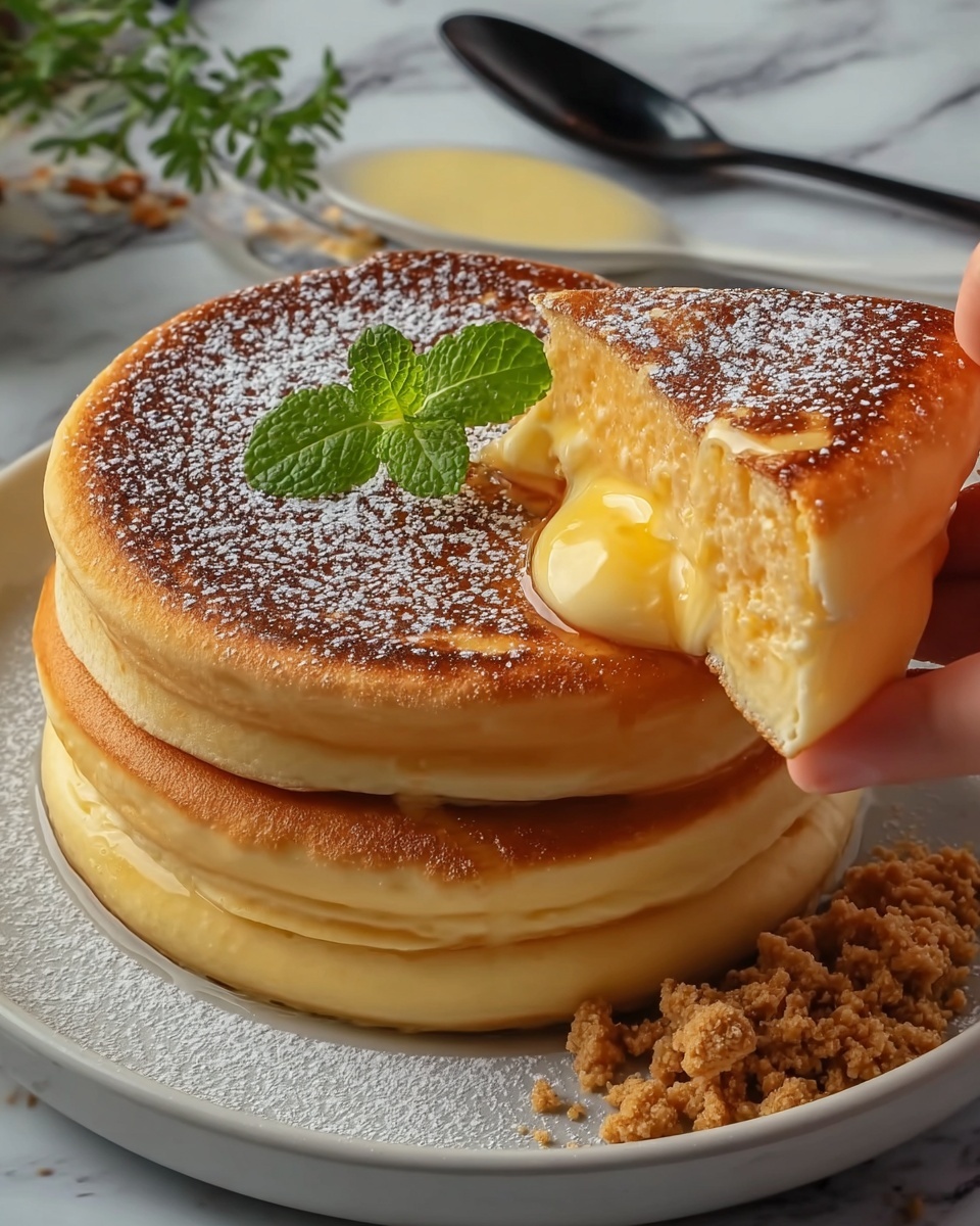 Fluffy Pancakes with Homemade Custard Filling Recipe - Recipe Image