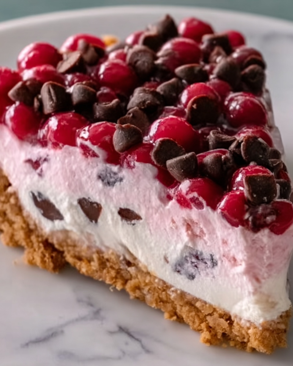 No-Bake Easy Cherry Chocolate Chip Pie Recipe - Recipe Image