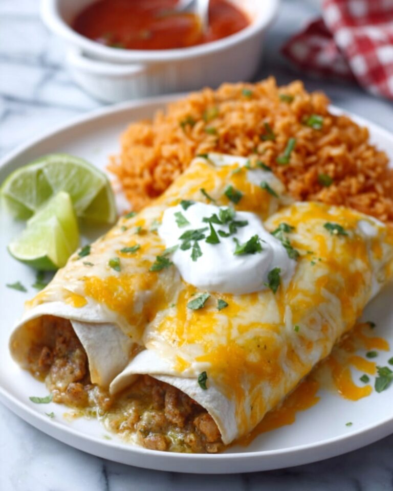 Smothered Green Chile Chicken Burritos Recipe