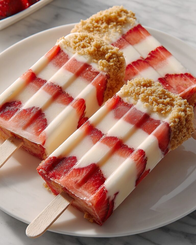 Strawberry Swirl Cheesecake Ice Pops Recipe