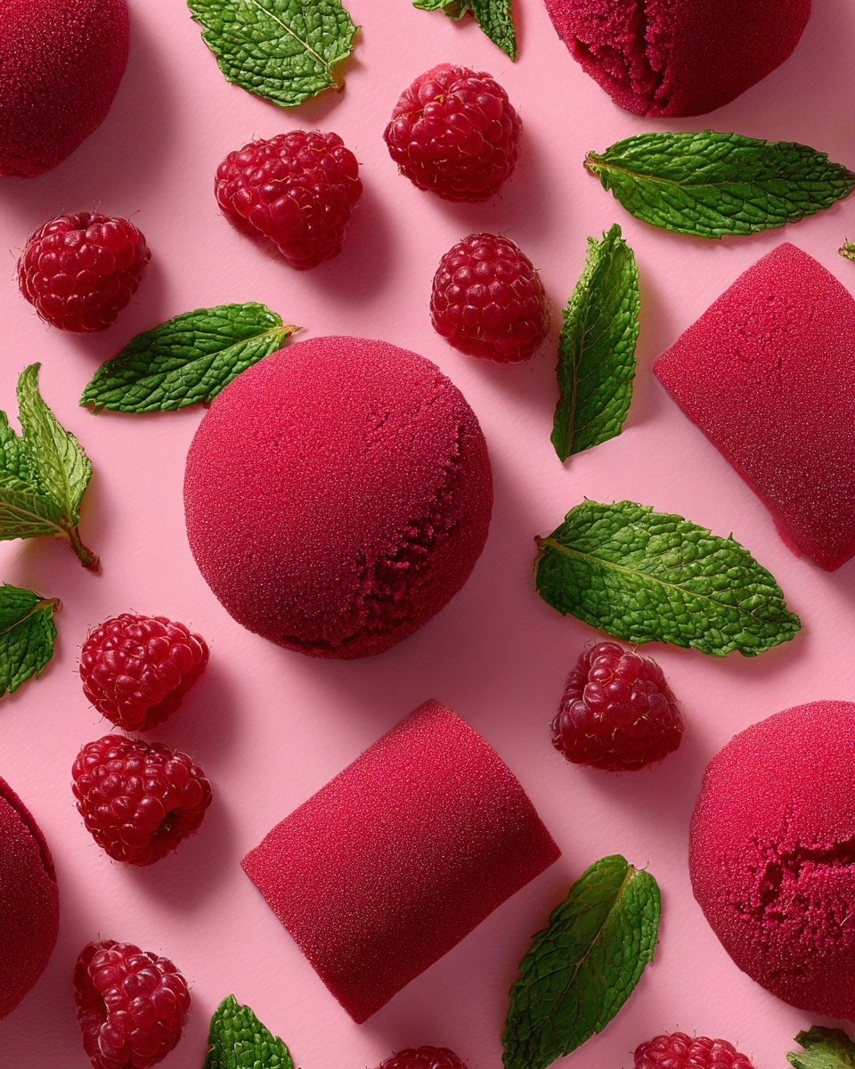 Raspberry Sorbet with Fresh Mint Recipe - Recipe Image