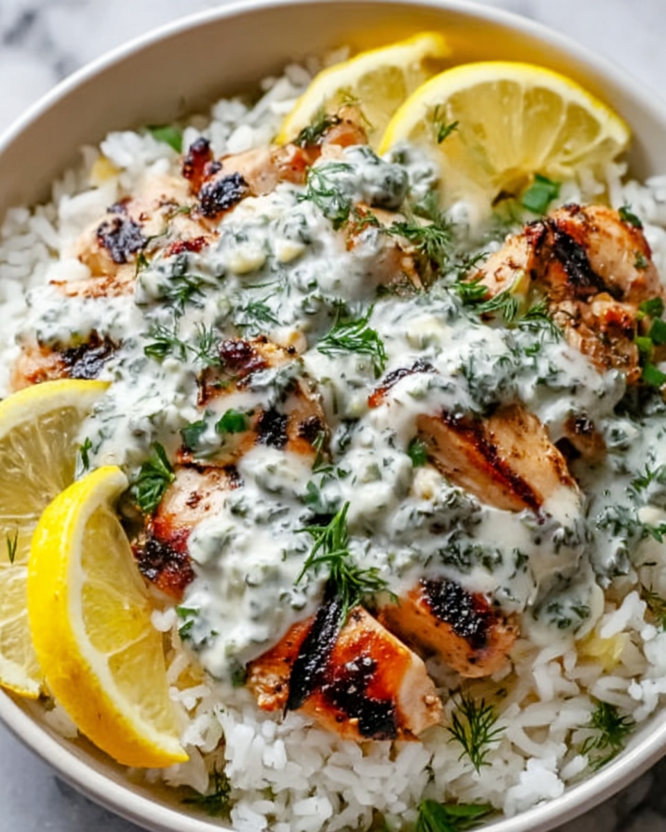 Dump-and-Bake Chicken Tzatziki with Rice Recipe - Recipe Image