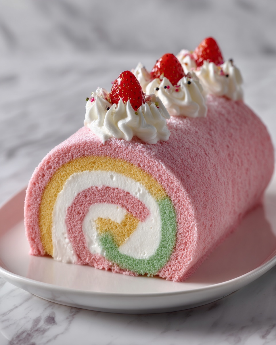 Japanese Cotton Candy Swiss Cake Roll Recipe - Recipe Image