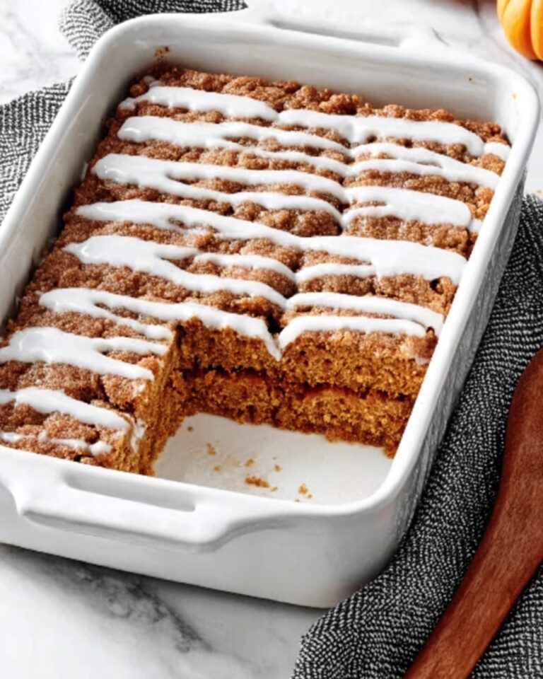 Pumpkin Coffee Cake with Spiced Crumb Topping and Maple Glaze Recipe