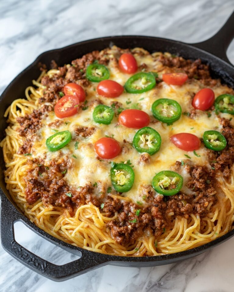 Cheesy Taco Salsa Spaghetti Bake Recipe