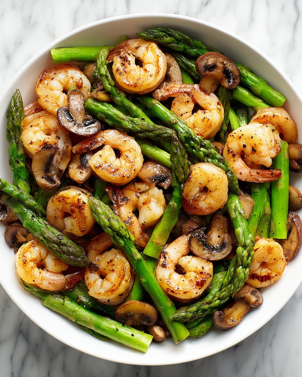 Shrimp and Asparagus Stir-Fry with Mushrooms Recipe - Recipe Image