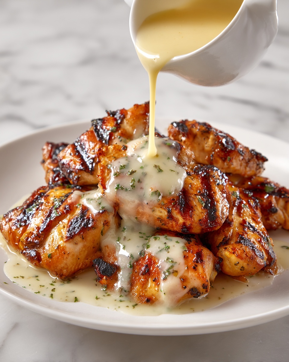 Grilled Chicken Bites with Creamy Garlic Sauce Recipe - Recipe Image
