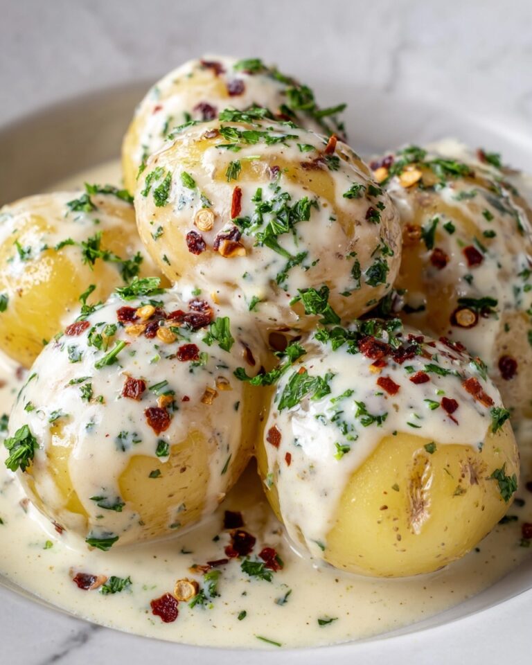 Easy Creamy Garlic Sauce Baby Potatoes Recipe