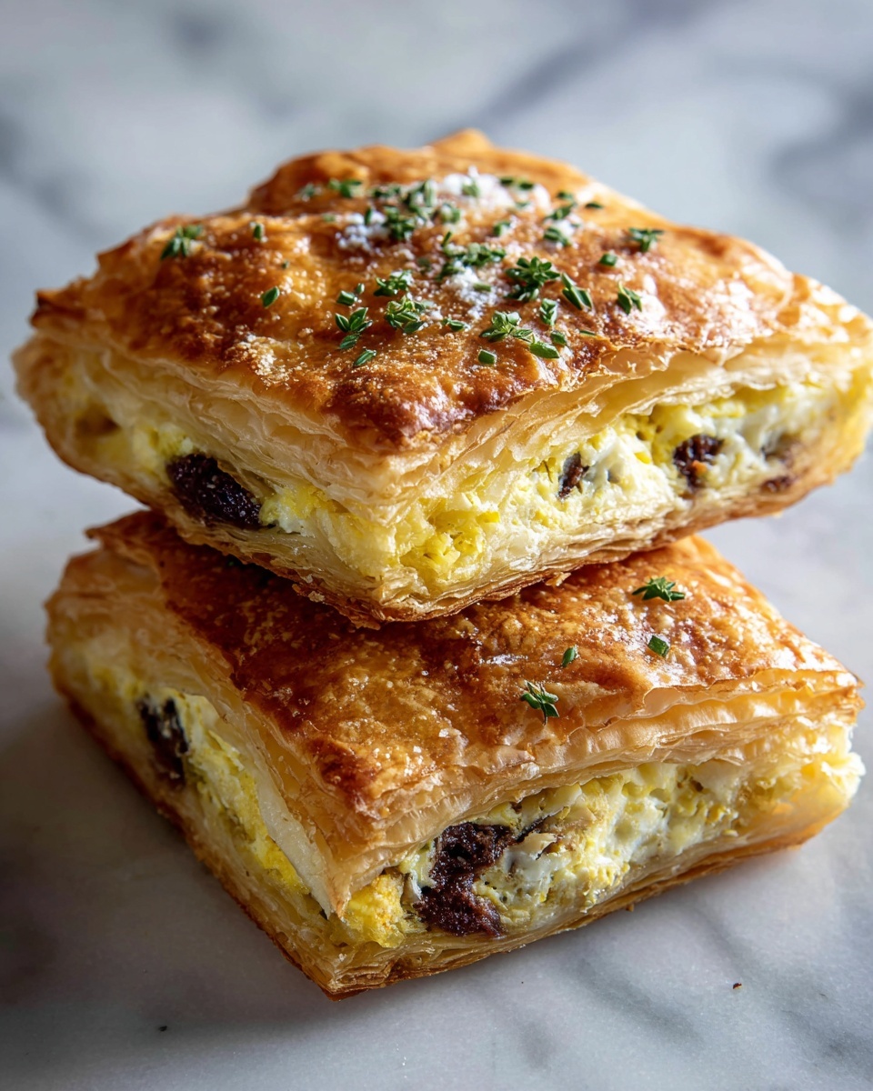 Breakfast Stuffed Puff Pastry Bars Recipe - Recipe Image