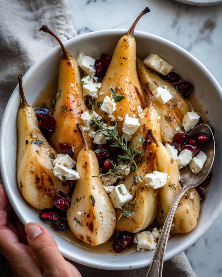 Baked Pears with Feta, Honey, and Cranberries Recipe