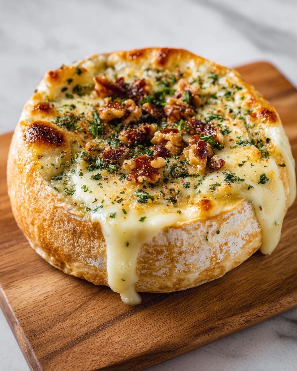 Savory Baked Brie with Garlic and Herbs Recipe - Recipe Image
