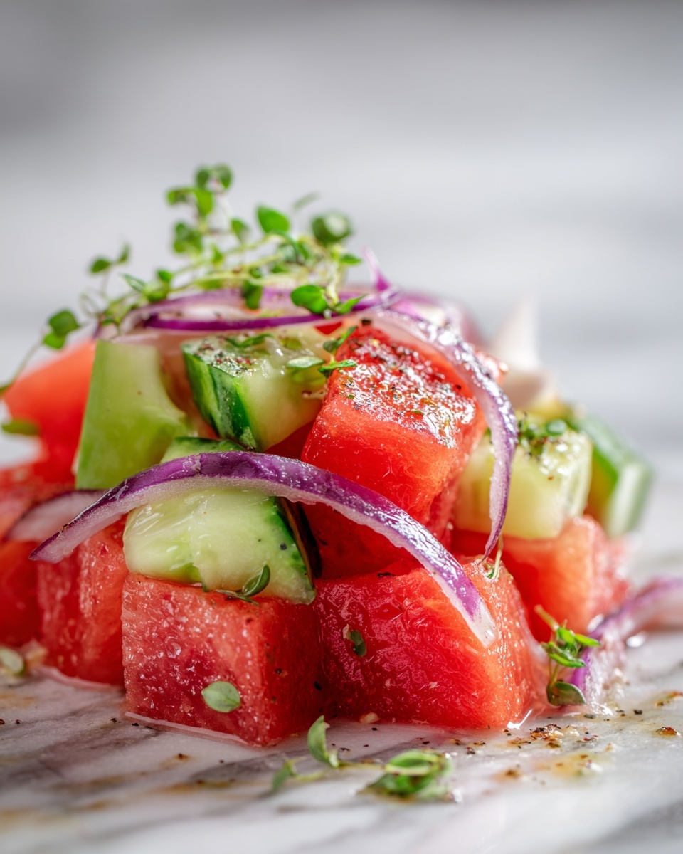 The Ultimate Watermelon Cucumber Salad for Hot Summer Days Recipe - Recipe Image
