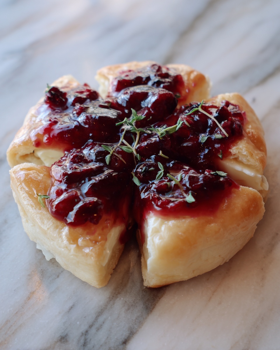 Garlic Herb Sourdough Bread Stuffed with Brie and Cranberry Sauce Recipe - Recipe Image