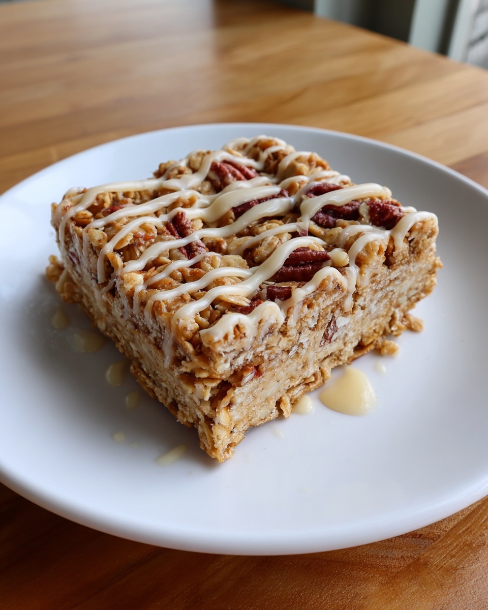Healthy Sticky Cinnamon Roll Baked Oatmeal Recipe - Recipe Image