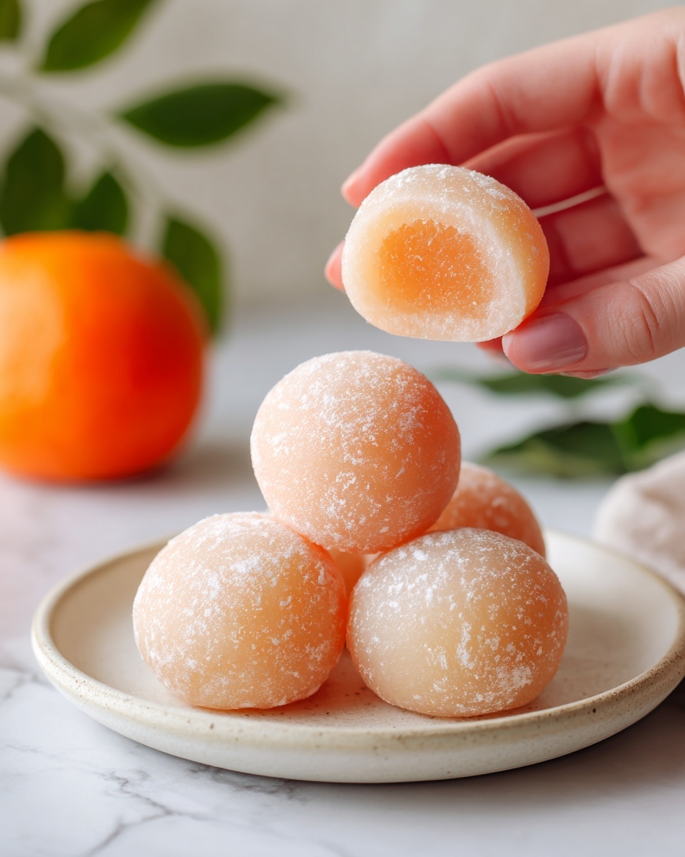 Whole Peach Mochi Recipe (Soft & Chewy) Recipe - Recipe Image