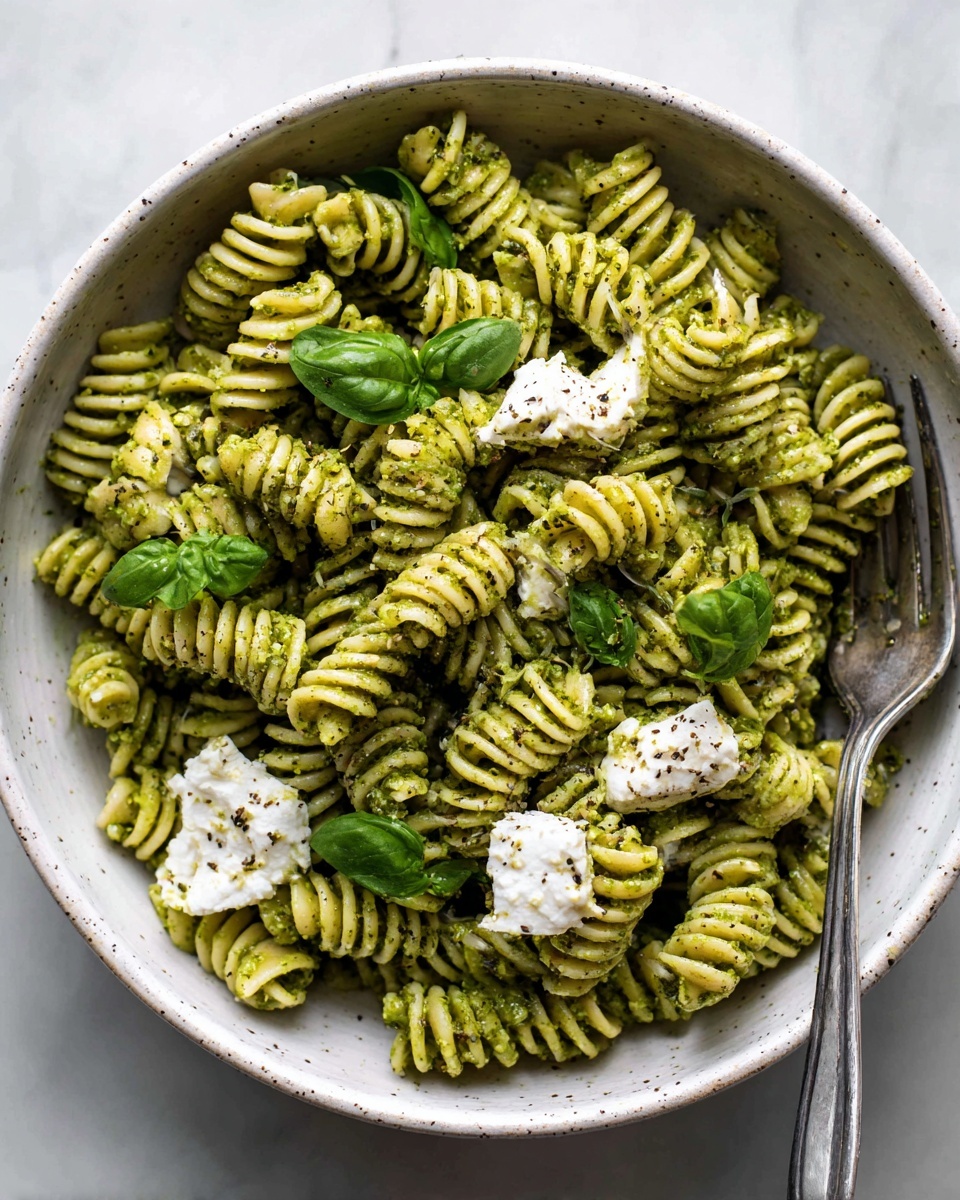 One Pot Melty Burrata Lemon Pesto Pasta Recipe - Recipe Image