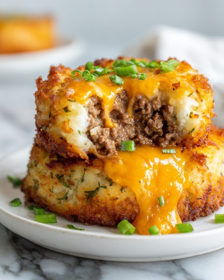 Cheesy Beef Stuffed Potato Cakes Recipe
