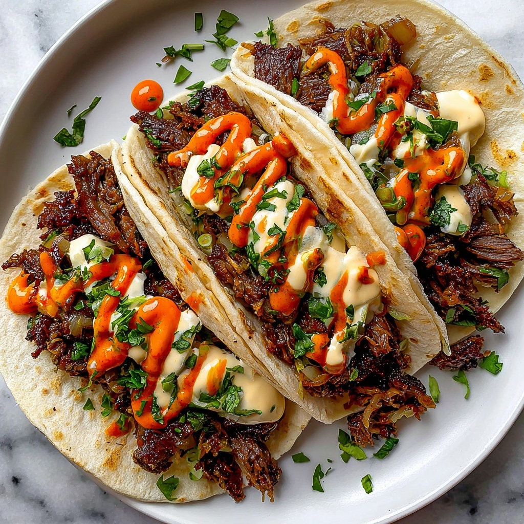Garlic Butter Honey BBQ Beef Tacos Recipe - Recipe Image